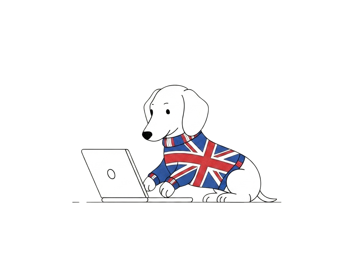 Dog using a laptop